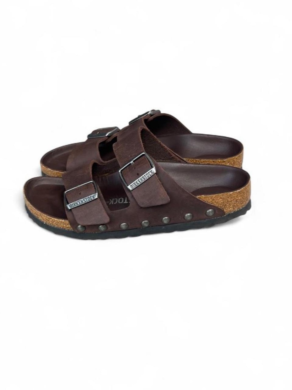 Rare Birkenstock Arizona Light Studs Habana Oiled Leather EU 38 US 7-7.5 Narrow - Picture 5 of 8